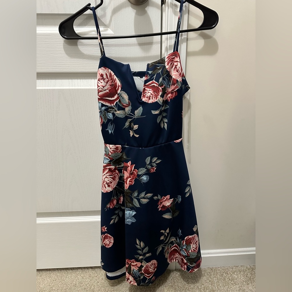 Charlotte Russe navy blue floral dress